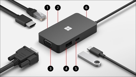 Connect a monitor through USB-C: Connect a Surface USB-C Travel Hub