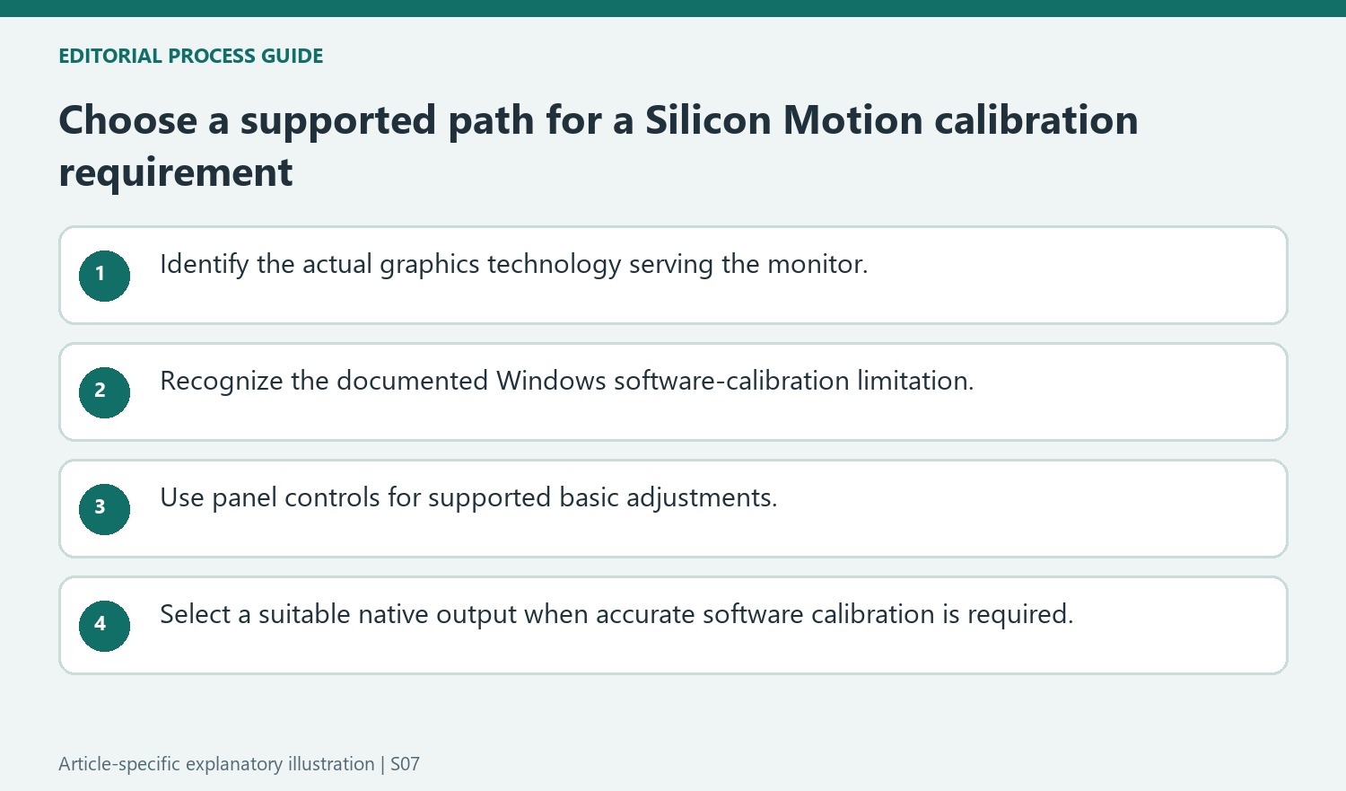 Choose a supported path for a Silicon Motion calibration requirement
