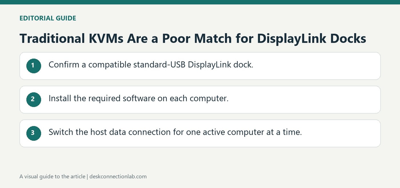 Traditional KVMs Are a Poor Match for DisplayLink Docks