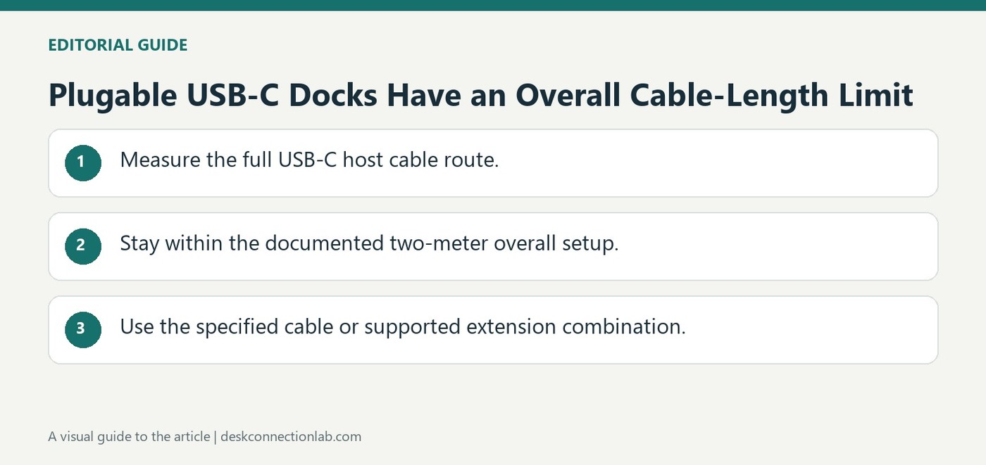 Plugable USB-C Docks Have an Overall Cable-Length Limit