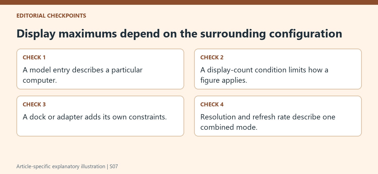 Display maximums depend on the surrounding configuration
