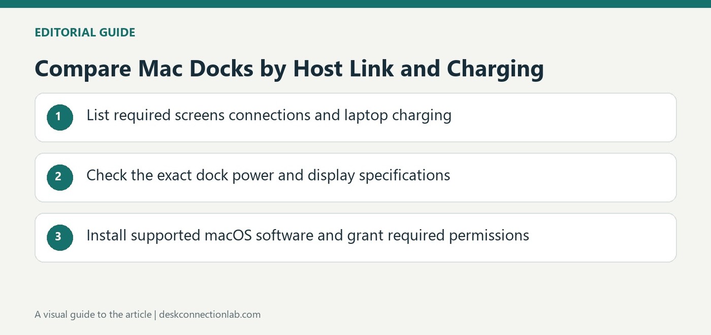 Compare Mac Docks by Host Link and Charging