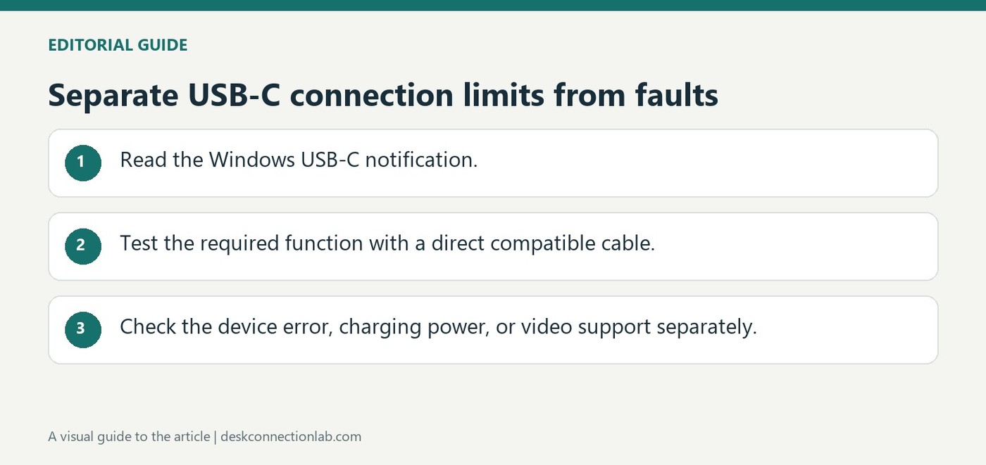 Separate USB-C connection limits from faults