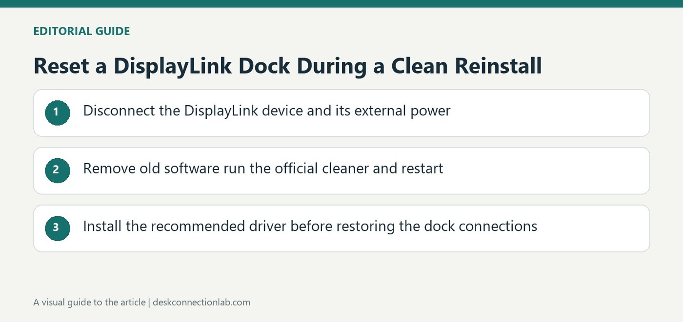 Reset a DisplayLink Dock During a Clean Reinstall