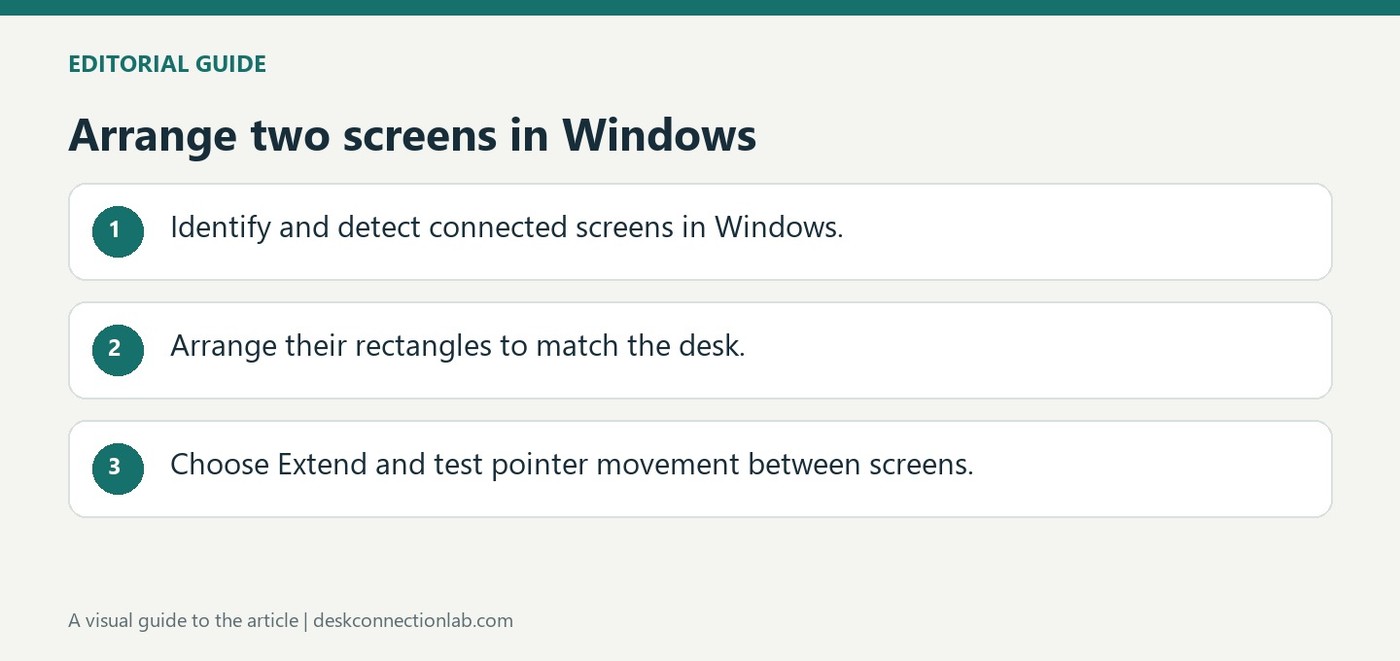 Arrange two screens in Windows