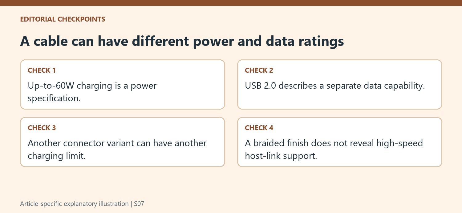 A cable can have different power and data ratings