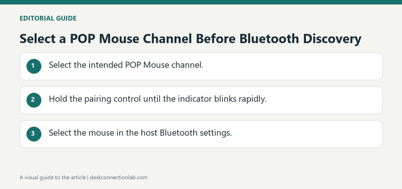 Select a POP Mouse Channel Before Bluetooth Discovery