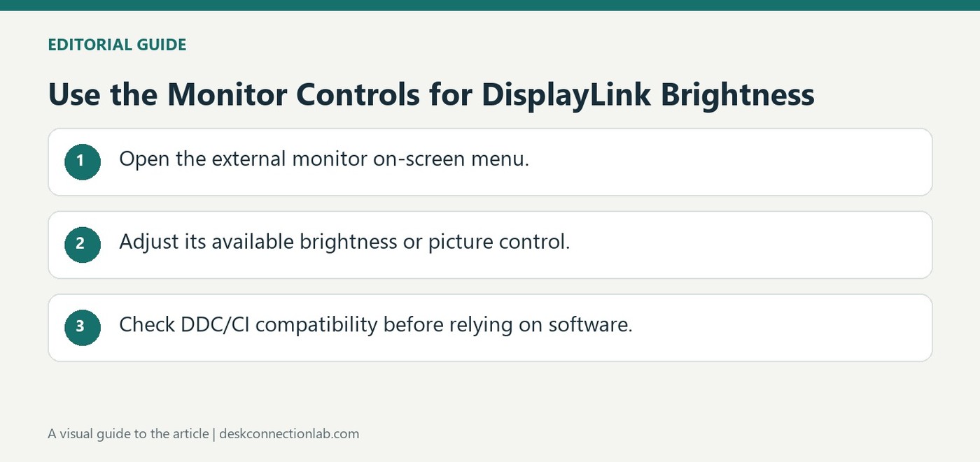 Use the Monitor Controls for DisplayLink Brightness