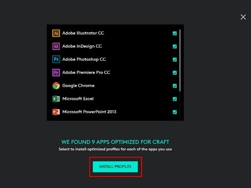 Install Craft Application Profiles After Connecting the Keyboard