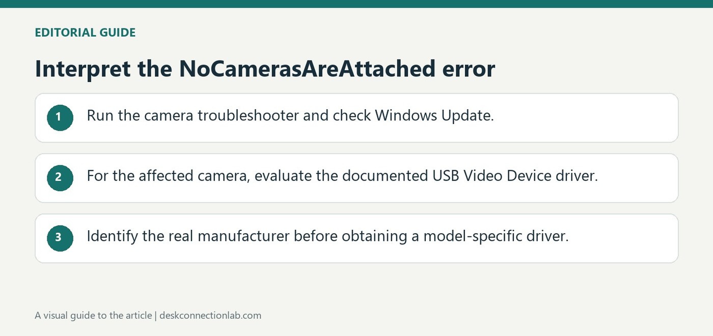 Interpret the NoCamerasAreAttached error