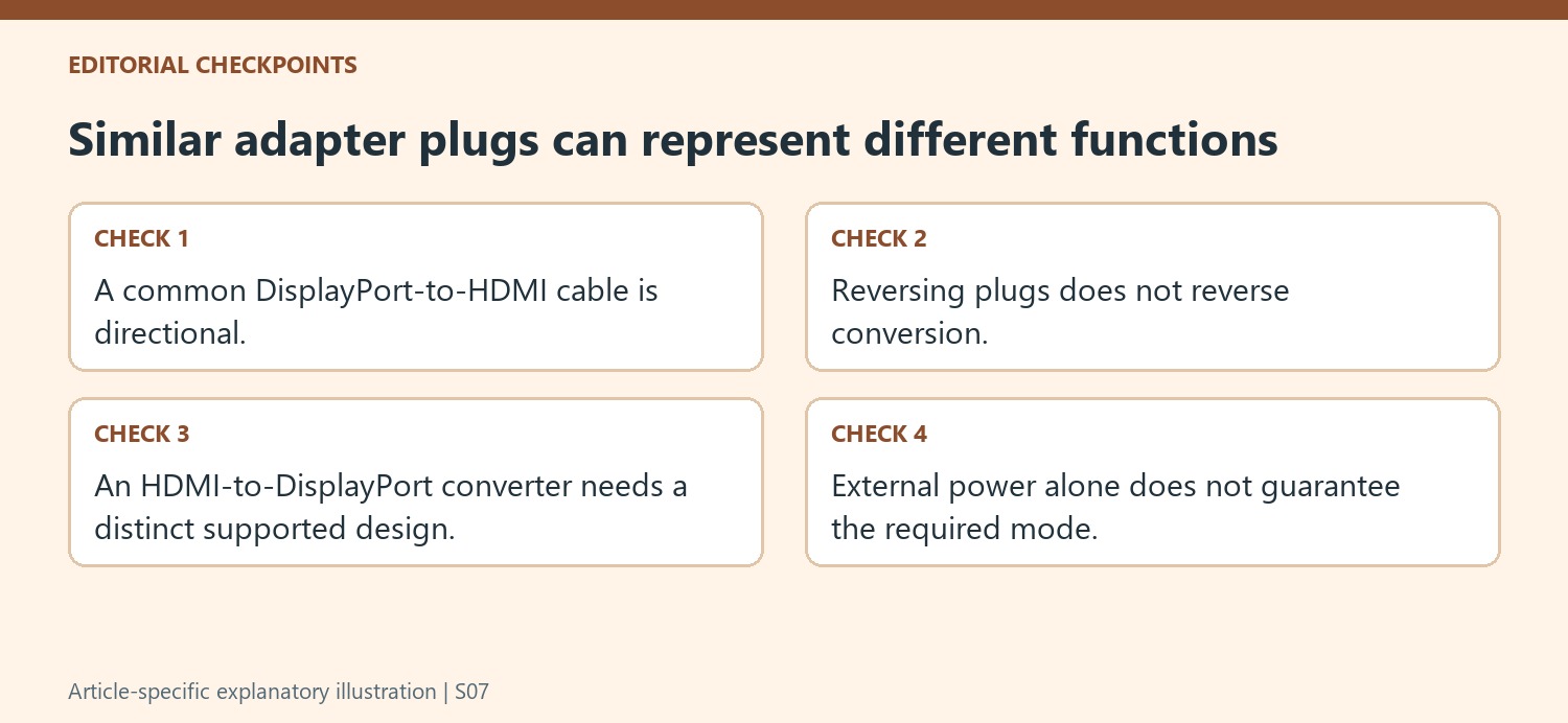 Similar adapter plugs can represent different functions