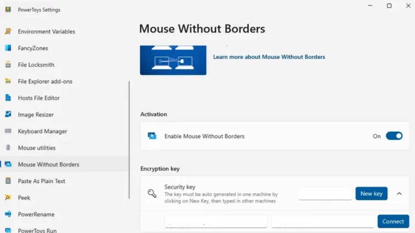 Share a keyboard through software across PCs