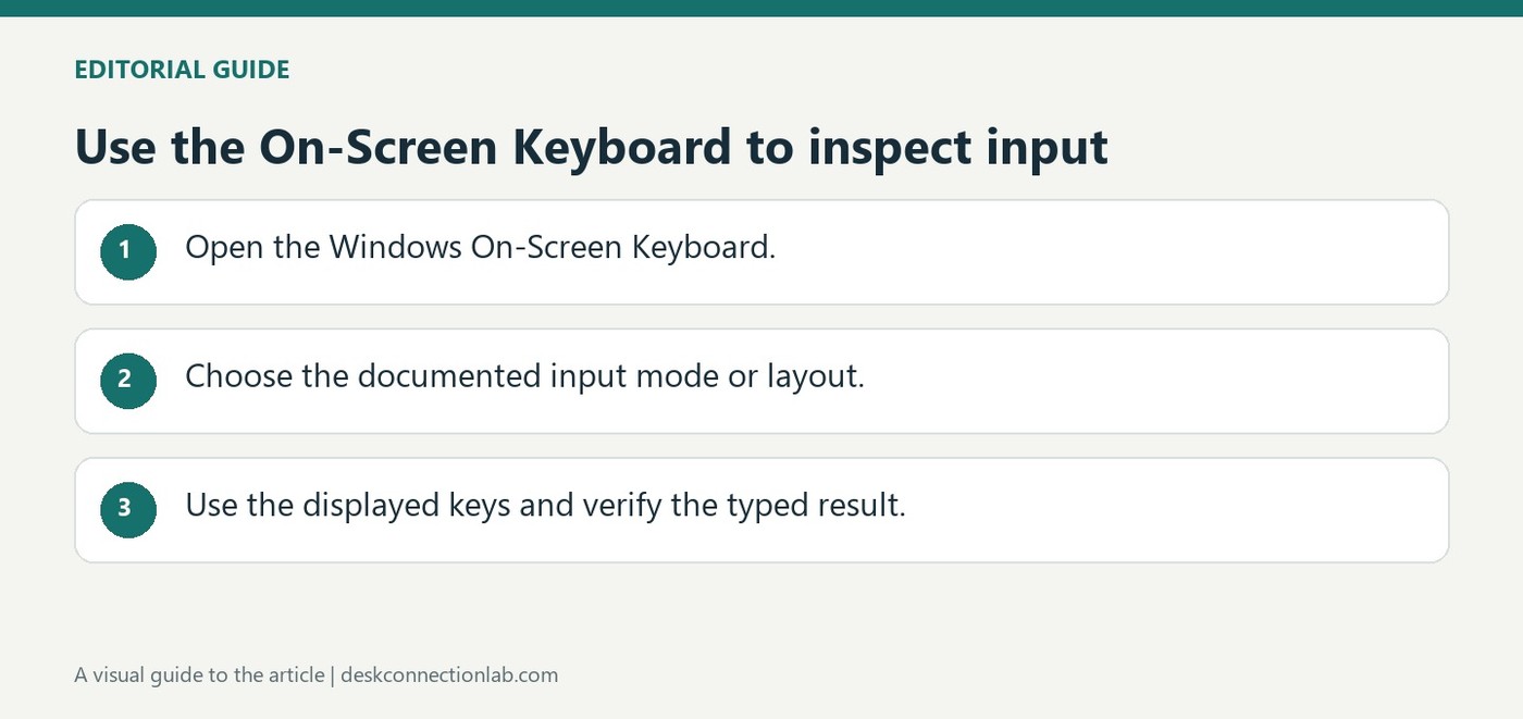Use the On-Screen Keyboard to inspect input