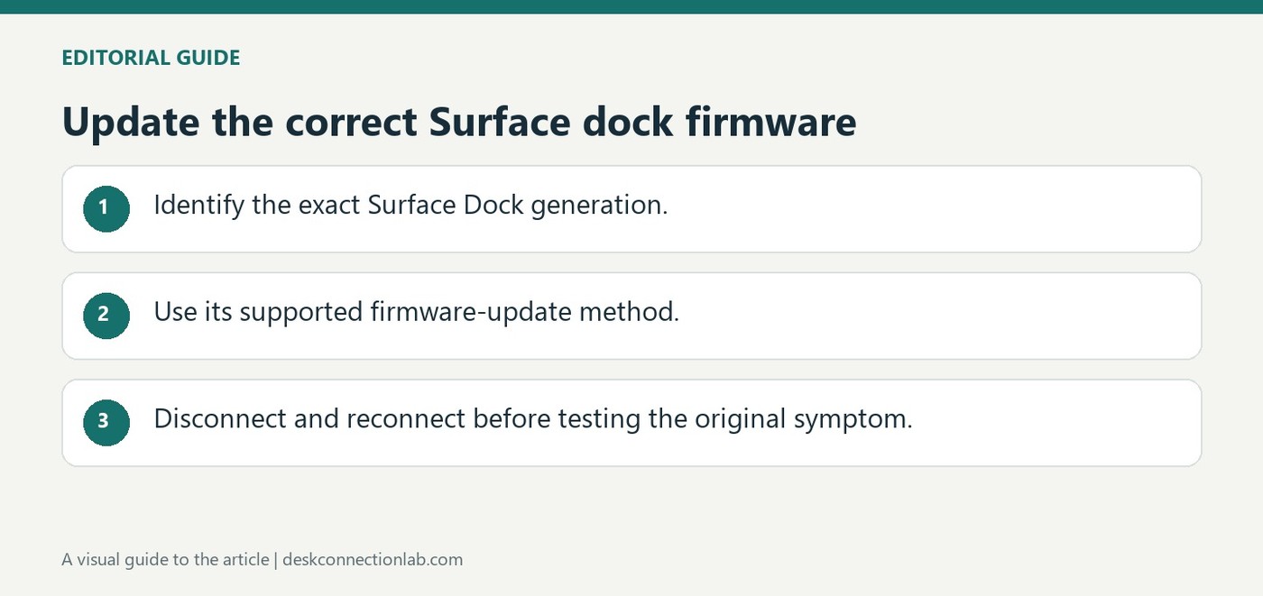 Update the correct Surface dock firmware